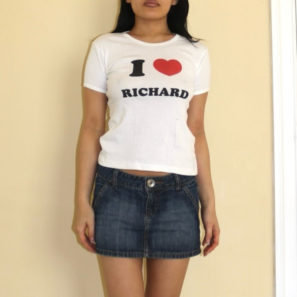 vintage y2k “i ❤️ richard” baby tee